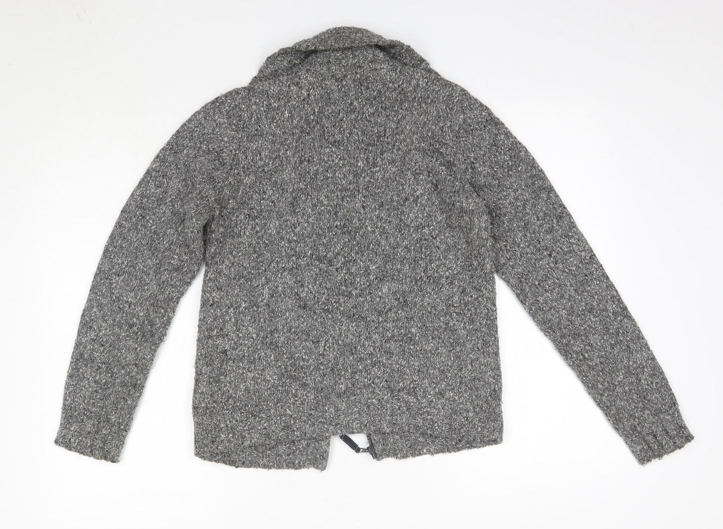 Matalan Womens Grey High Neck  Acrylic Full Zip Jumper Size 12