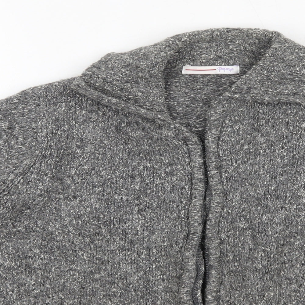 Matalan Womens Grey High Neck  Acrylic Full Zip Jumper Size 12