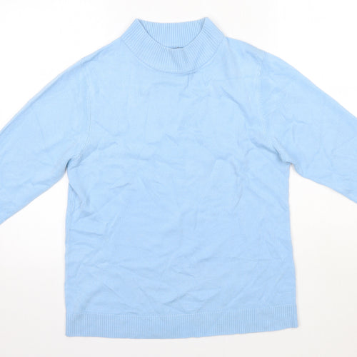 Preworn Womens Blue High Neck  Acrylic Pullover Jumper Size 14