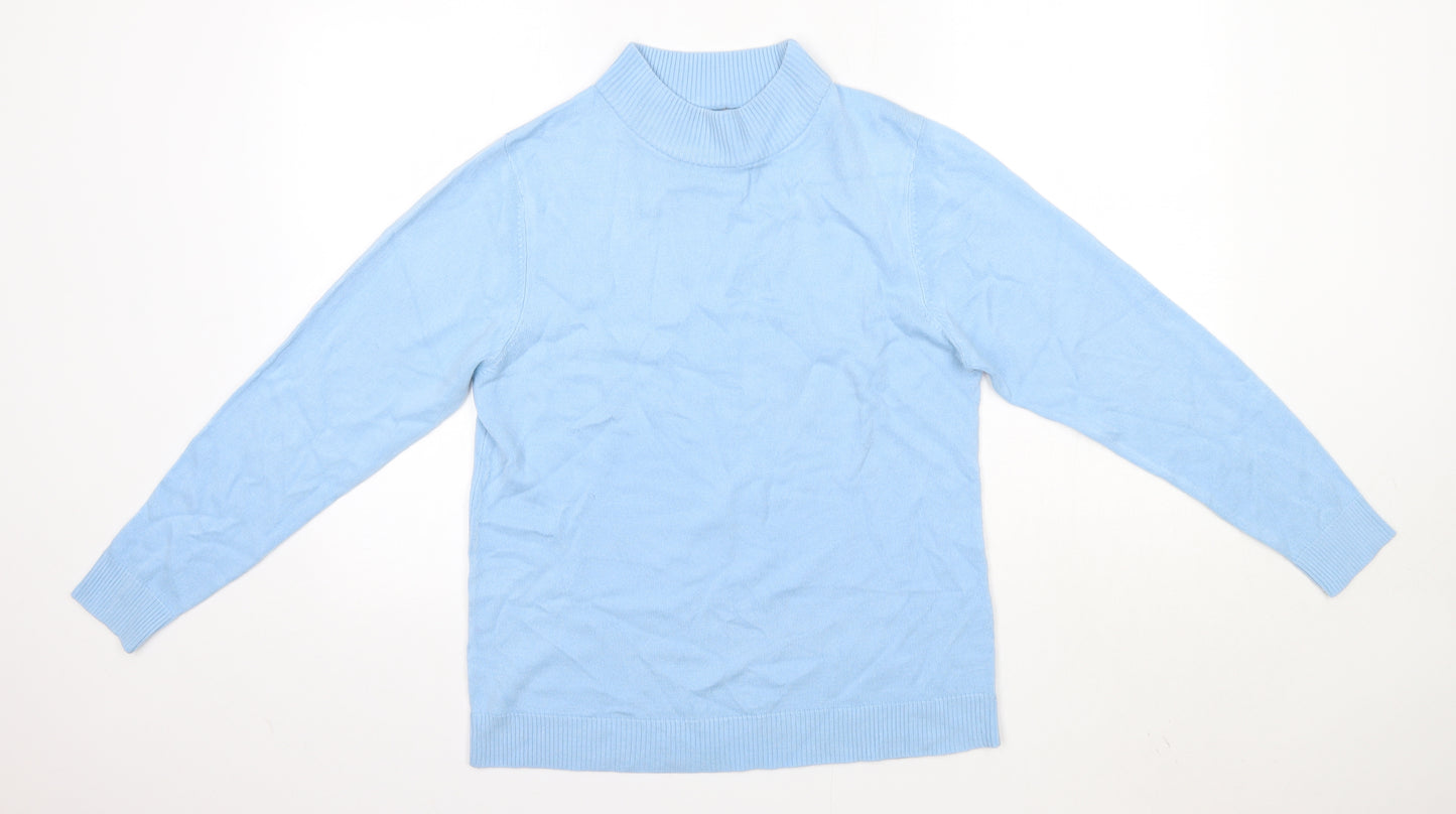 Preworn Womens Blue High Neck  Acrylic Pullover Jumper Size 14