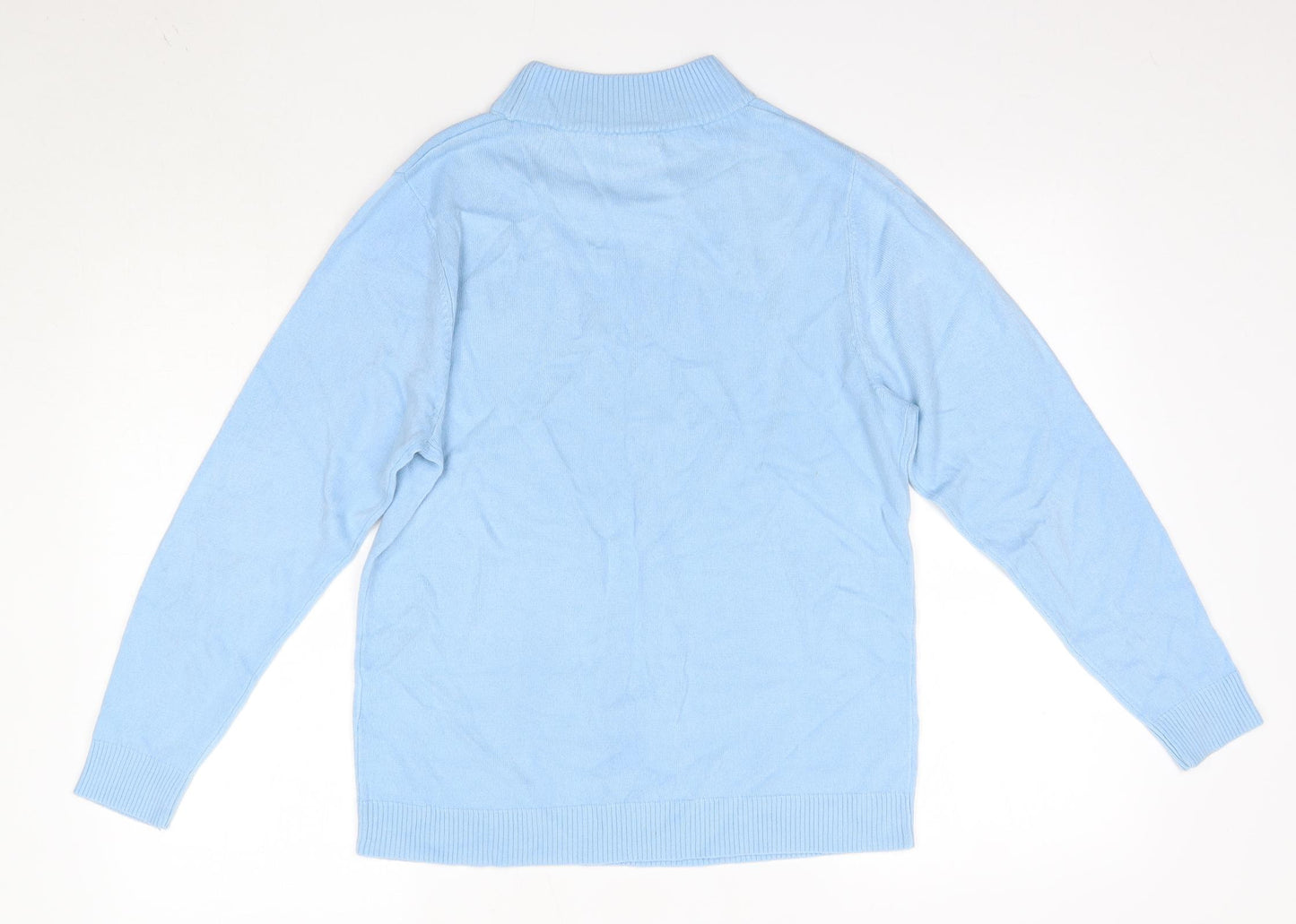 Preworn Womens Blue High Neck  Acrylic Pullover Jumper Size 14