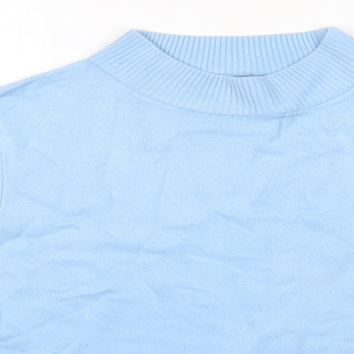Preworn Womens Blue High Neck  Acrylic Pullover Jumper Size 14