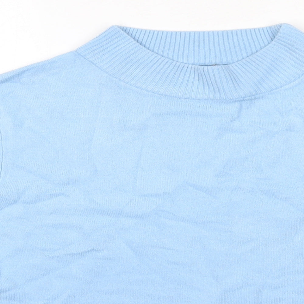 Preworn Womens Blue High Neck  Acrylic Pullover Jumper Size 14