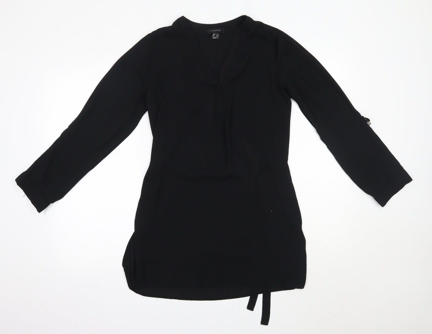 Primark Womens Black  Polyester Shirt Dress  Size 14  V-Neck