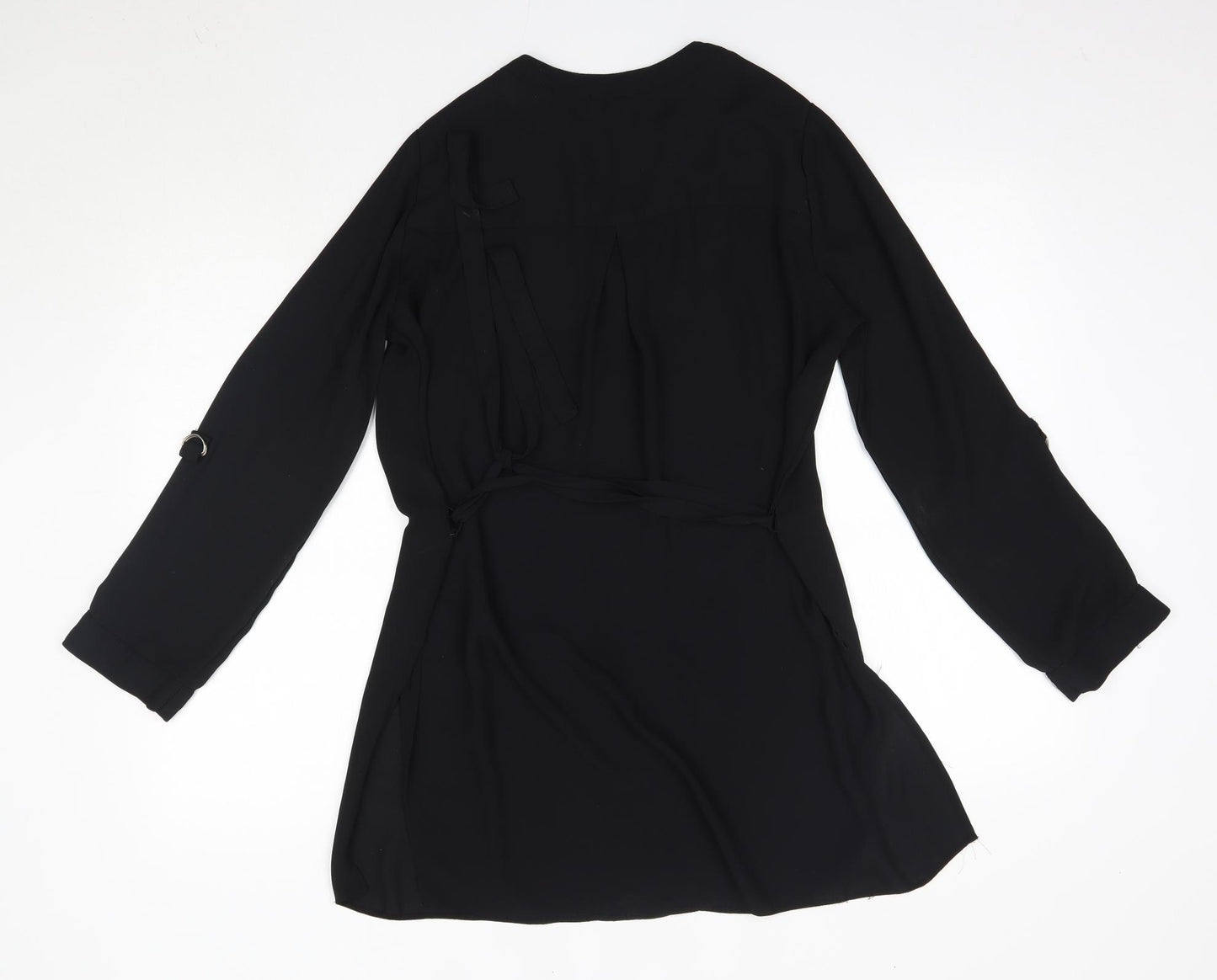 Primark Womens Black  Polyester Shirt Dress  Size 14  V-Neck