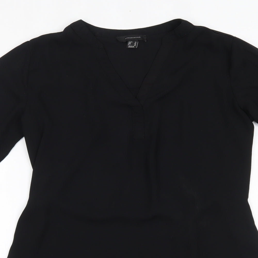 Primark Womens Black  Polyester Shirt Dress  Size 14  V-Neck