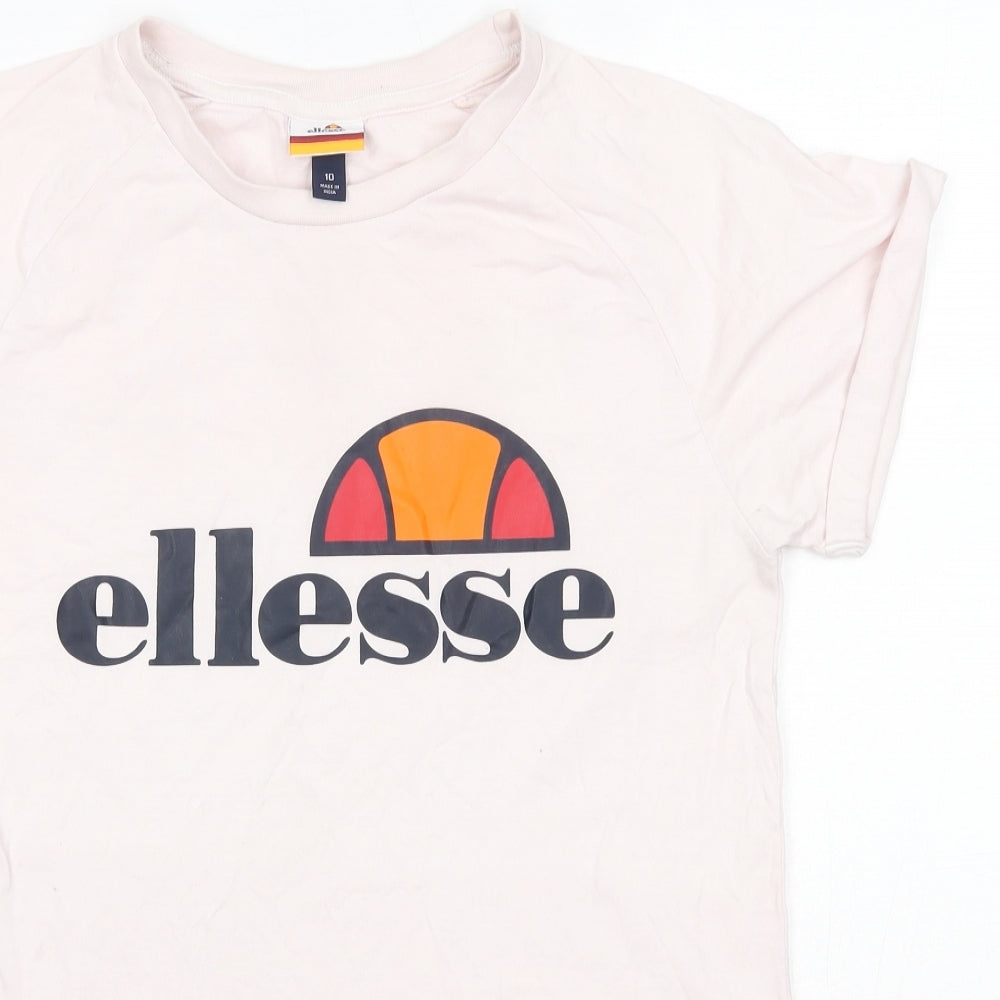ellesse Womens Pink  Cotton Basic T-Shirt Size 10 Round Neck