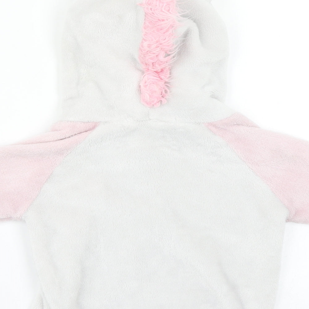 Preworn Girls Pink Crew Neck  Polyester Pullover Jumper Size 3-4 Years   - Unicorn