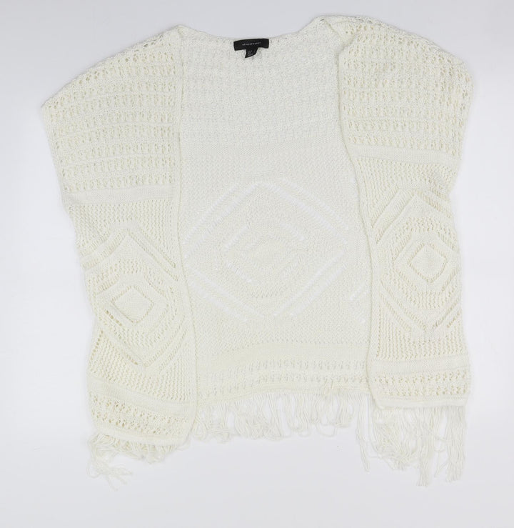 Atmosphere Womens Ivory Round Neck  Acrylic Cardigan Jumper Size 10
