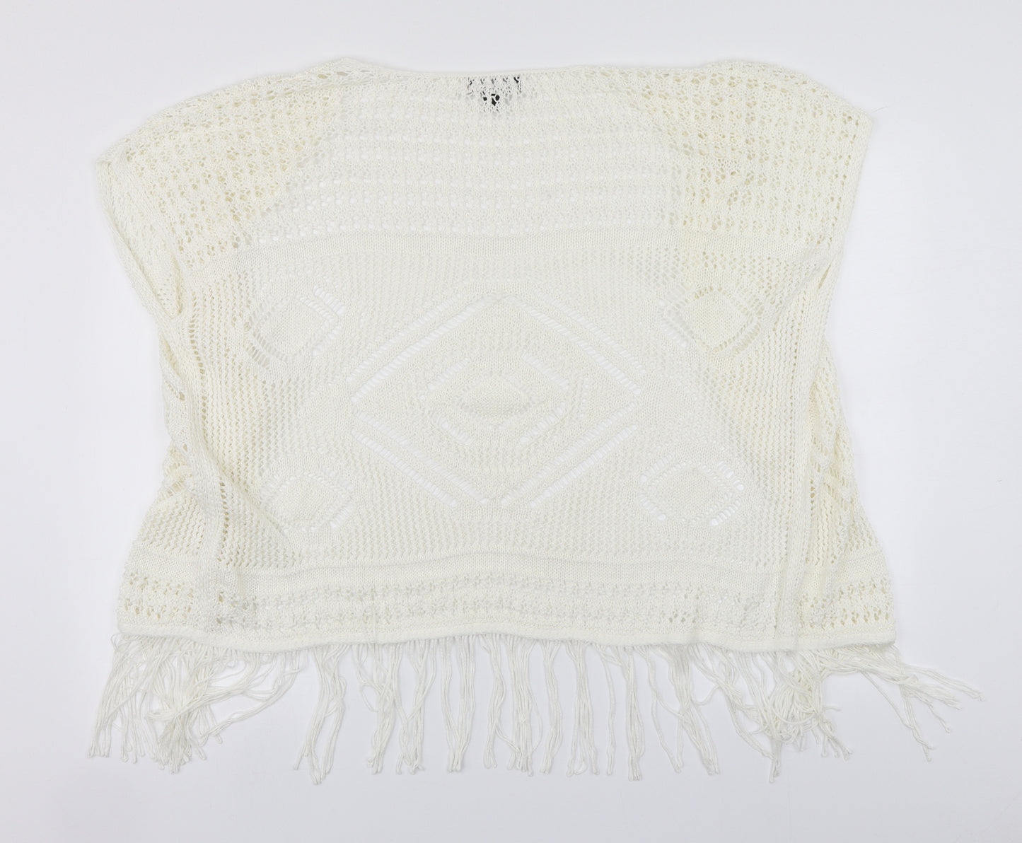 Atmosphere Womens Ivory Round Neck  Acrylic Cardigan Jumper Size 10
