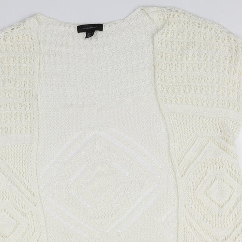 Atmosphere Womens Ivory Round Neck  Acrylic Cardigan Jumper Size 10