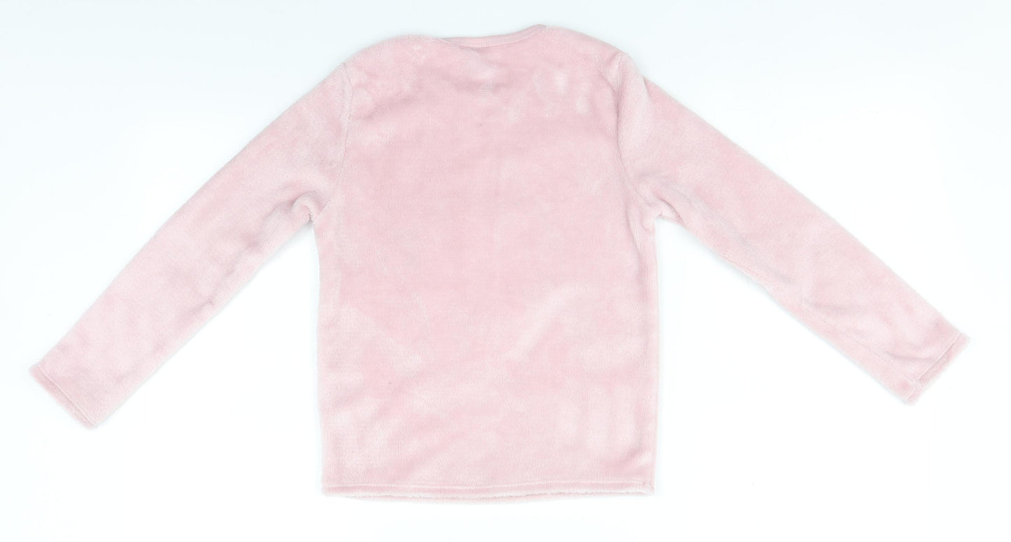 Disney Girls Pink Round Neck  Polyester Pullover Jumper Size 7-8 Years   - Minnie Mouse