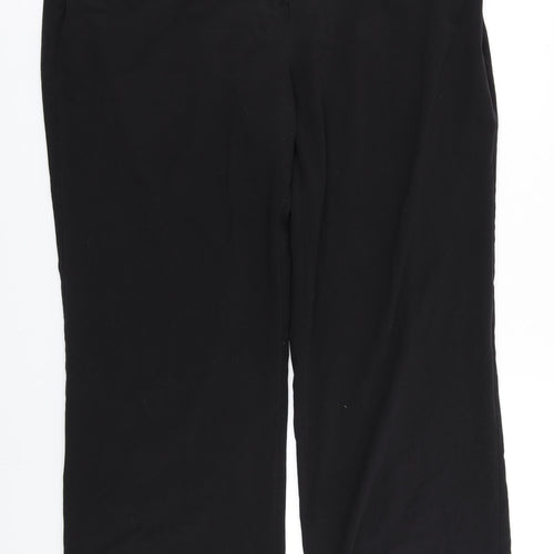 Woolworhts Womens Black  Polyester Trousers  Size 20 L28 in Regular