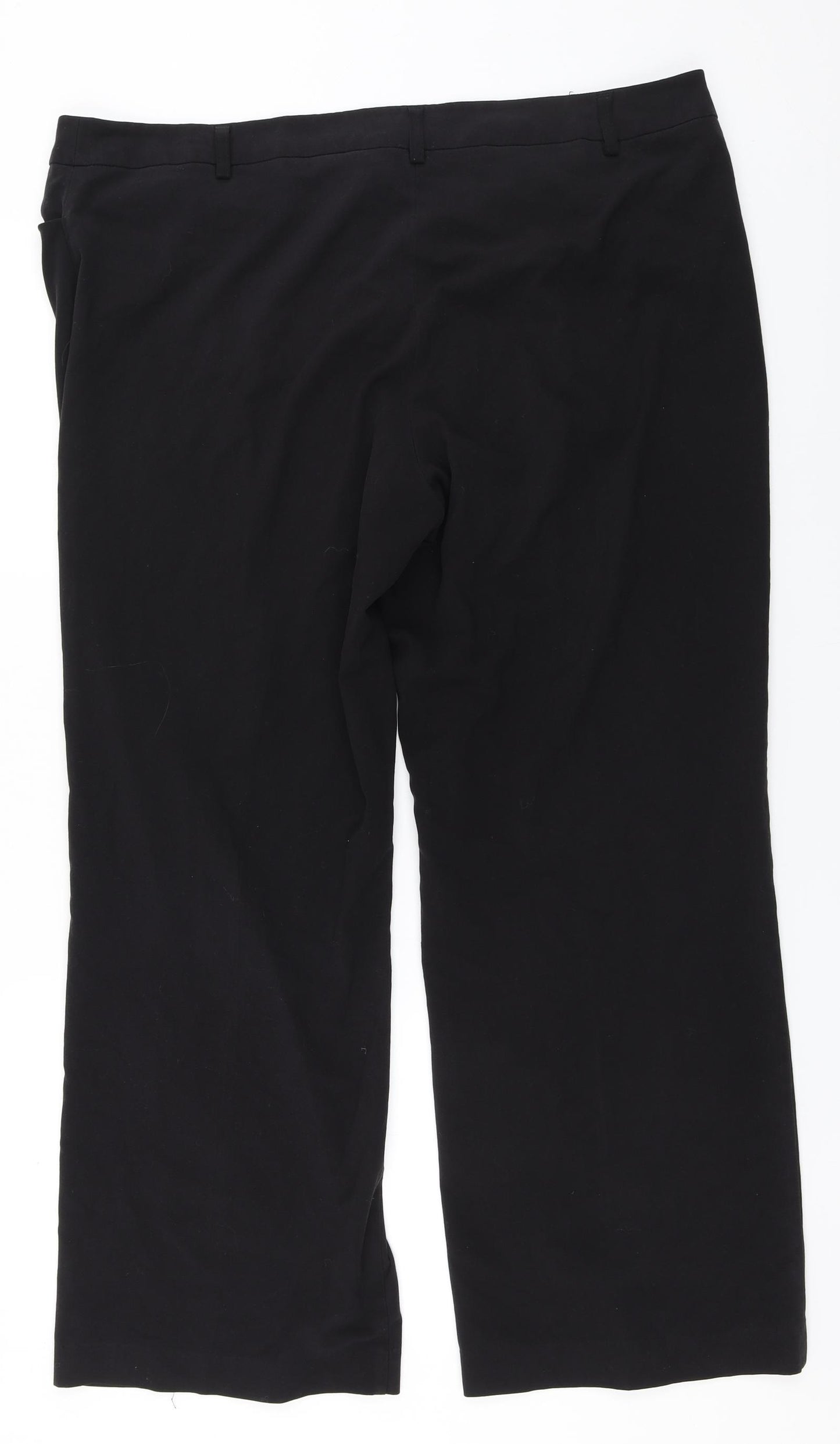 Woolworhts Womens Black  Polyester Trousers  Size 20 L28 in Regular