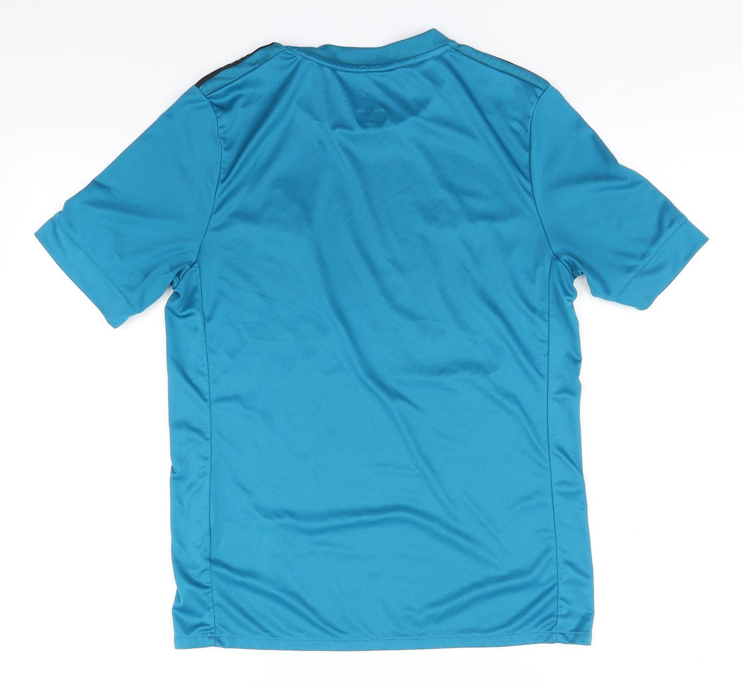 adidas Boys Blue  Polyester Basic T-Shirt Size 13-14 Years Round Neck  - Football