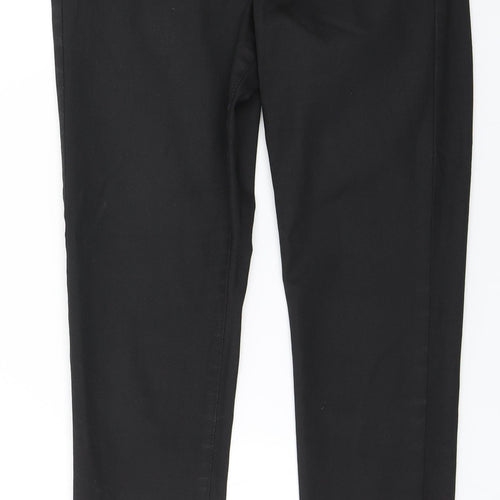Topshop Womens Black  Cotton Trousers  Size 28 in L28 in Regular