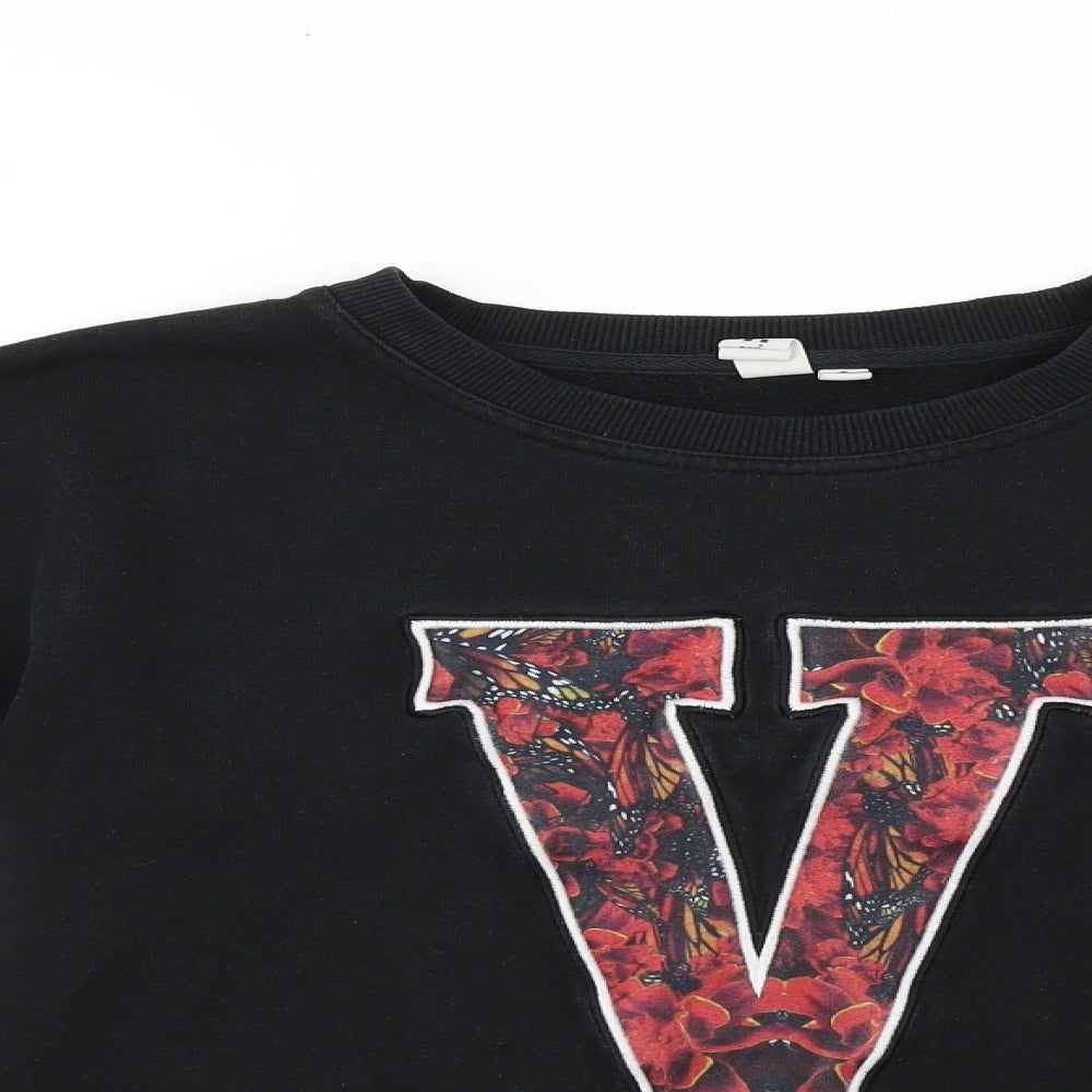 VANS Womens Black Round Neck   Pullover Jumper Size S