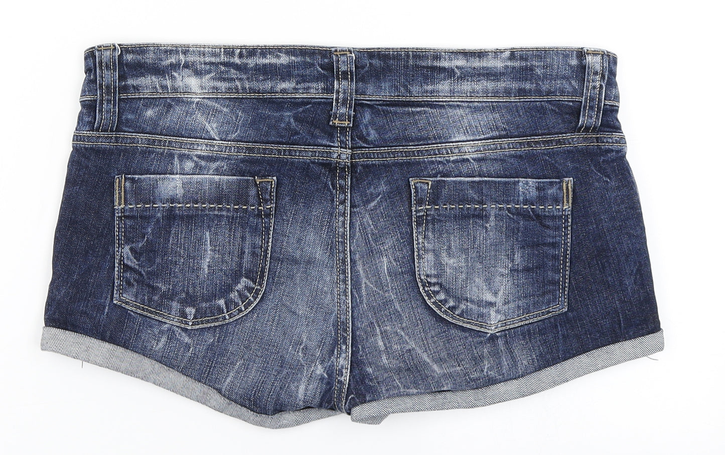 Jane Norman Womens Blue  Cotton Hot Pants Shorts Size 10  Regular