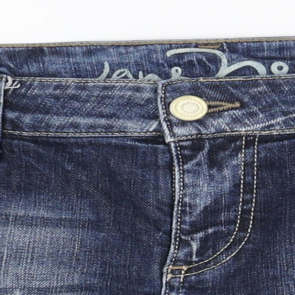 Jane Norman Womens Blue  Cotton Hot Pants Shorts Size 10  Regular