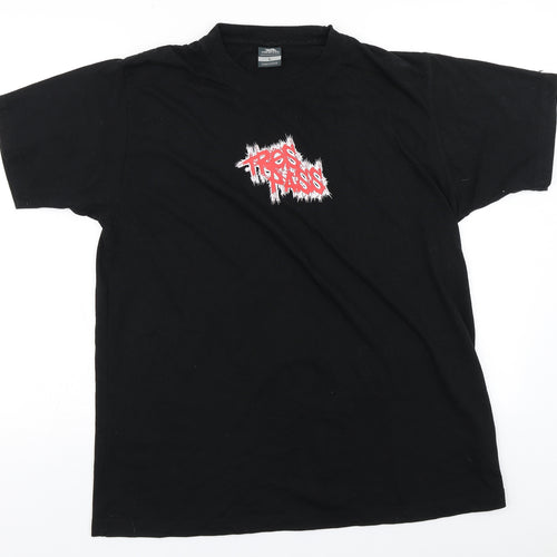 Trespass Mens Black  Polyester  T-Shirt Size L Round Neck