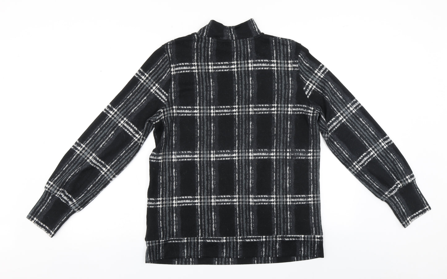 F&F Womens Grey Round Neck Plaid Polyester Pullover Jumper Size 12