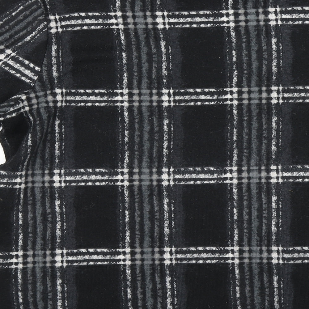 F&F Womens Grey Round Neck Plaid Polyester Pullover Jumper Size 12