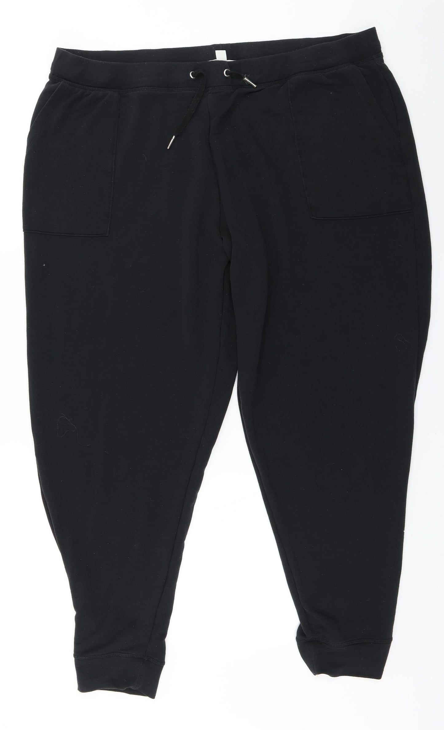 Marks and Spencer Womens Black  Viscose Sweatpants Trousers Size 22 L30 in Regular