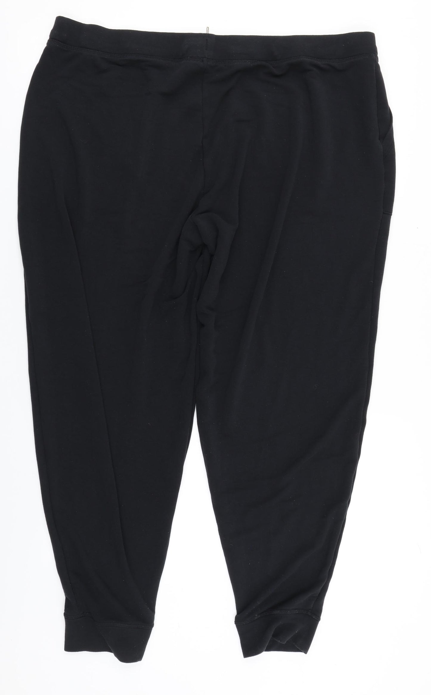 Marks and Spencer Womens Black  Viscose Sweatpants Trousers Size 22 L30 in Regular