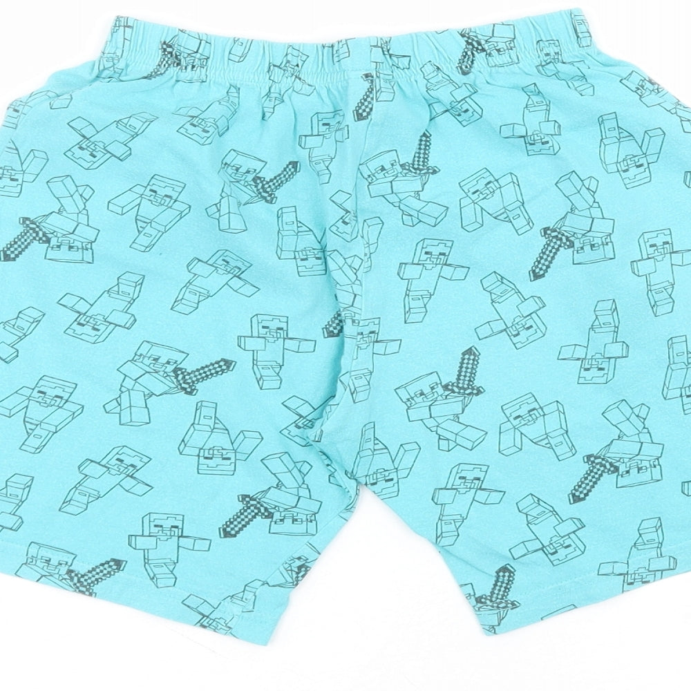 Minecraft Boys Blue  Cotton Sweat Shorts Size 9-10 Years  Regular  - Minecraft