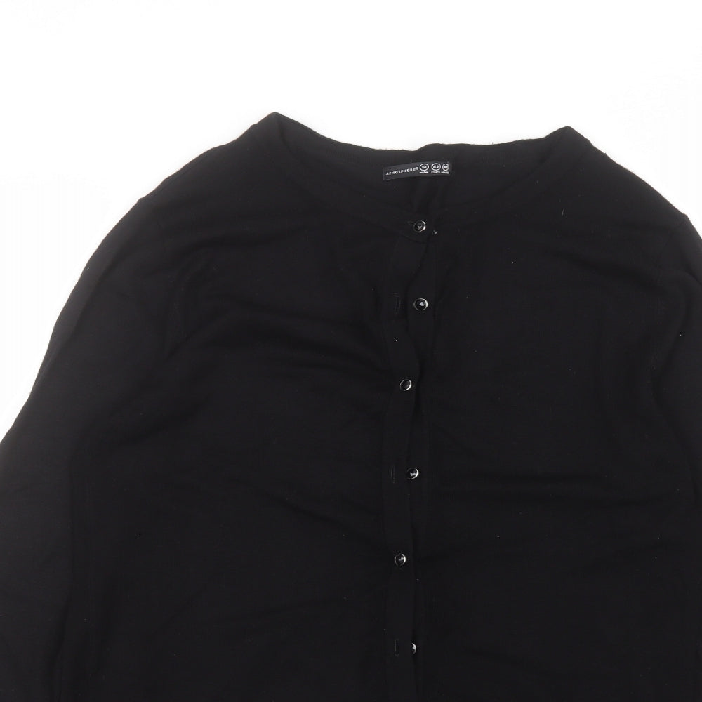 Atmosphere Womens Black Round Neck  Viscose Cardigan Jumper Size 14
