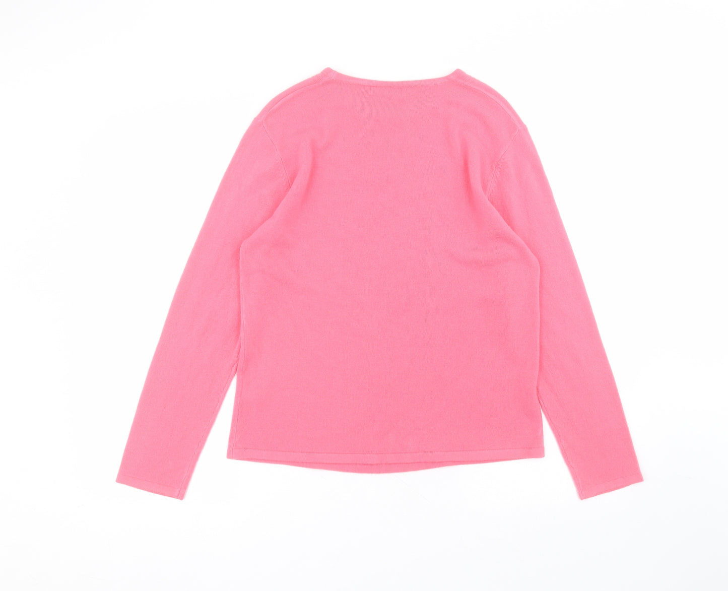 Lauren Taylor Womens Pink  Acrylic Basic T-Shirt Size S Round Neck