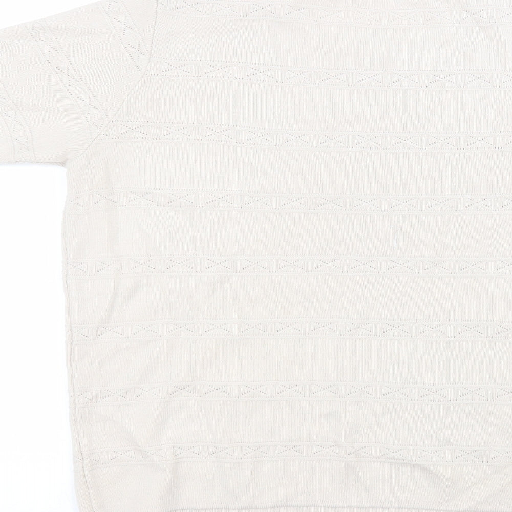 Berkertex Womens Beige  Acrylic Basic T-Shirt Size 10 Round Neck
