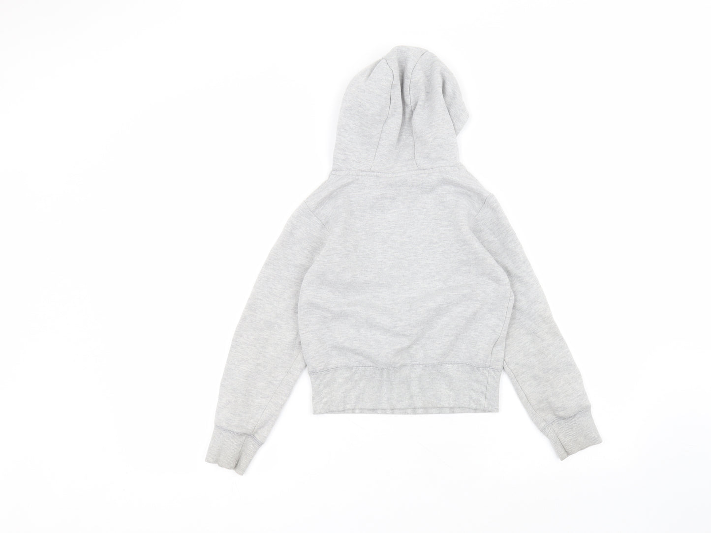 Preworn Girls Grey  Cotton Pullover Hoodie Size 7-8 Years