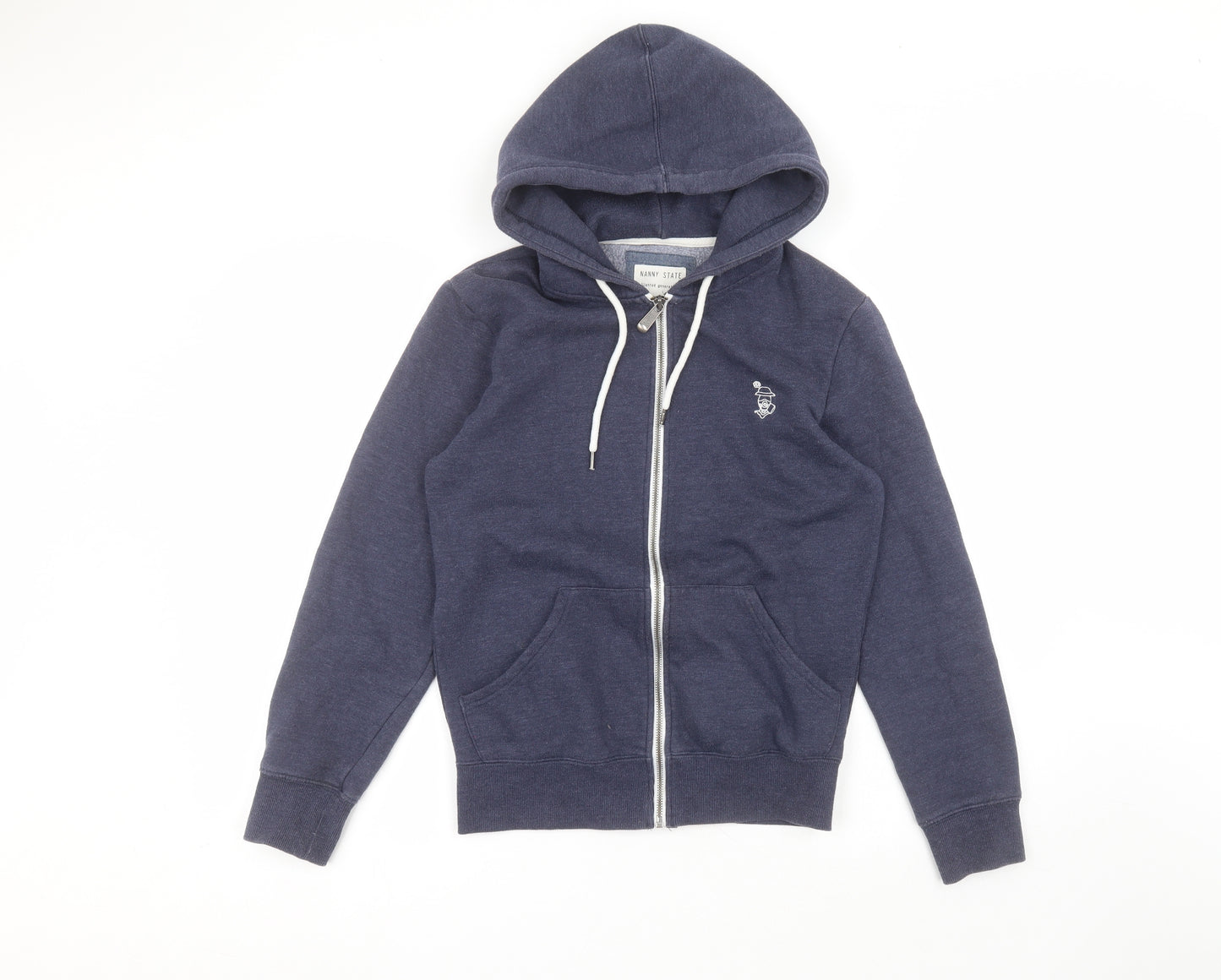 Nanny State Womens Blue  Cotton Full Zip Hoodie Size XS