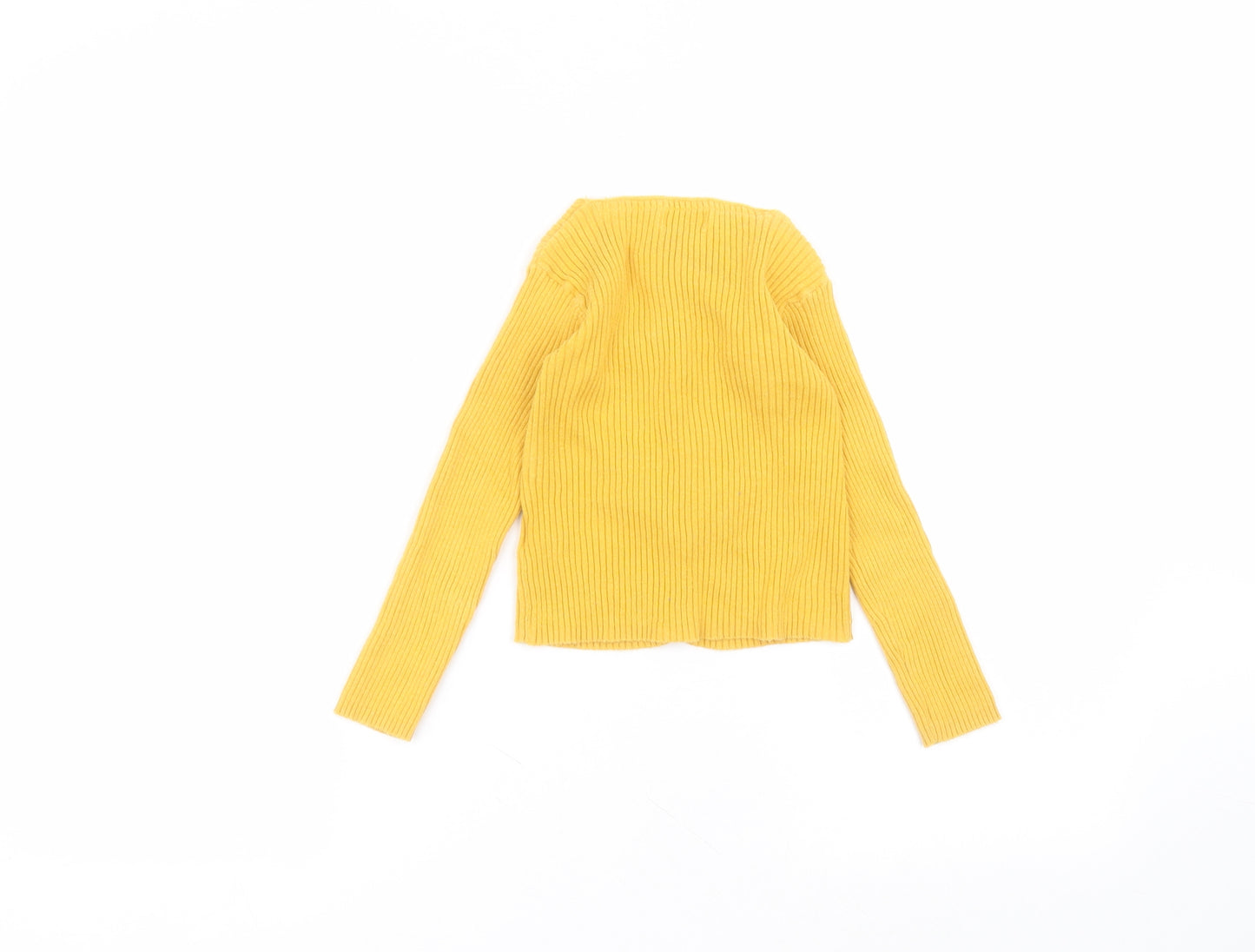 NEXT Girls Yellow Round Neck  Cotton Cardigan Jumper Size 4-5 Years