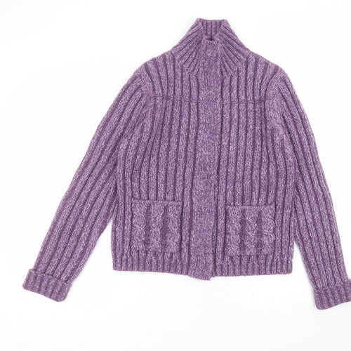 Per Una Womens Purple Round Neck  Acrylic Pullover Jumper Size L
