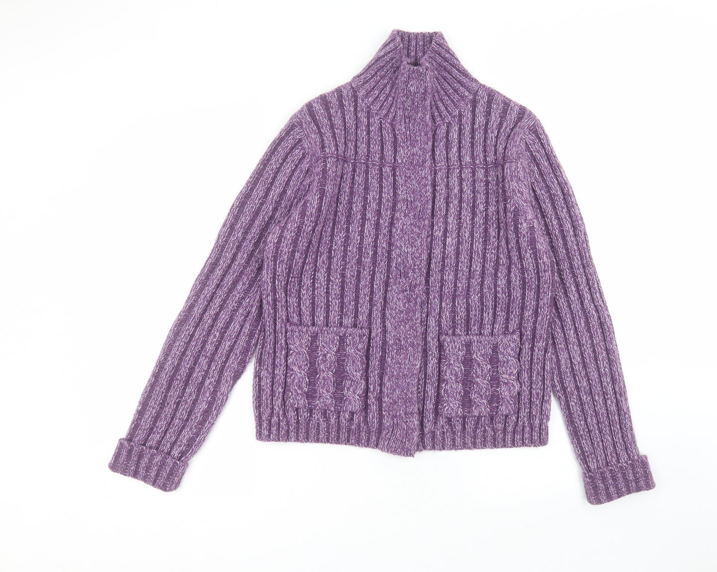 Per Una Womens Purple Round Neck  Acrylic Pullover Jumper Size L