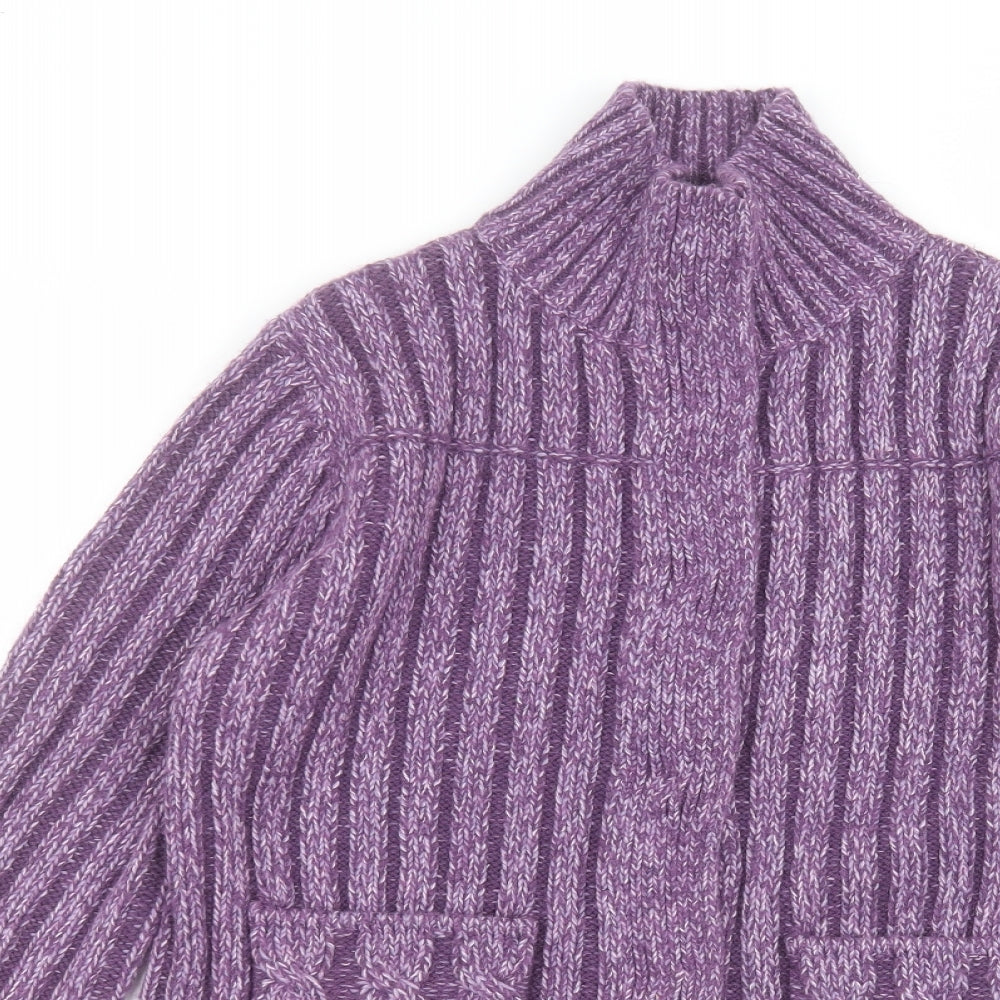Per Una Womens Purple Round Neck  Acrylic Pullover Jumper Size L