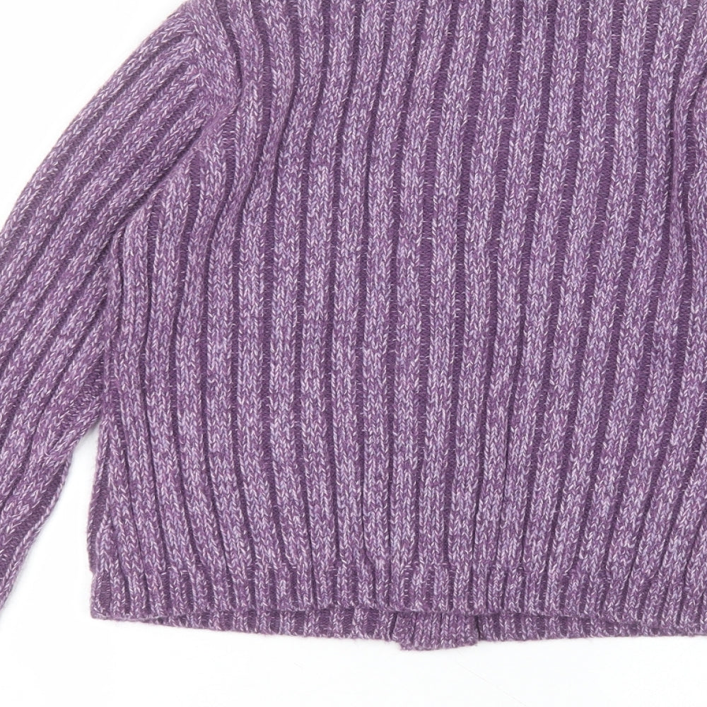Per Una Womens Purple Round Neck  Acrylic Pullover Jumper Size L
