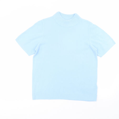 Damart Womens Blue  Acrylic Basic T-Shirt Size 14 Round Neck