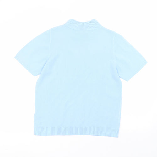 Damart Womens Blue  Acrylic Basic T-Shirt Size 14 Round Neck