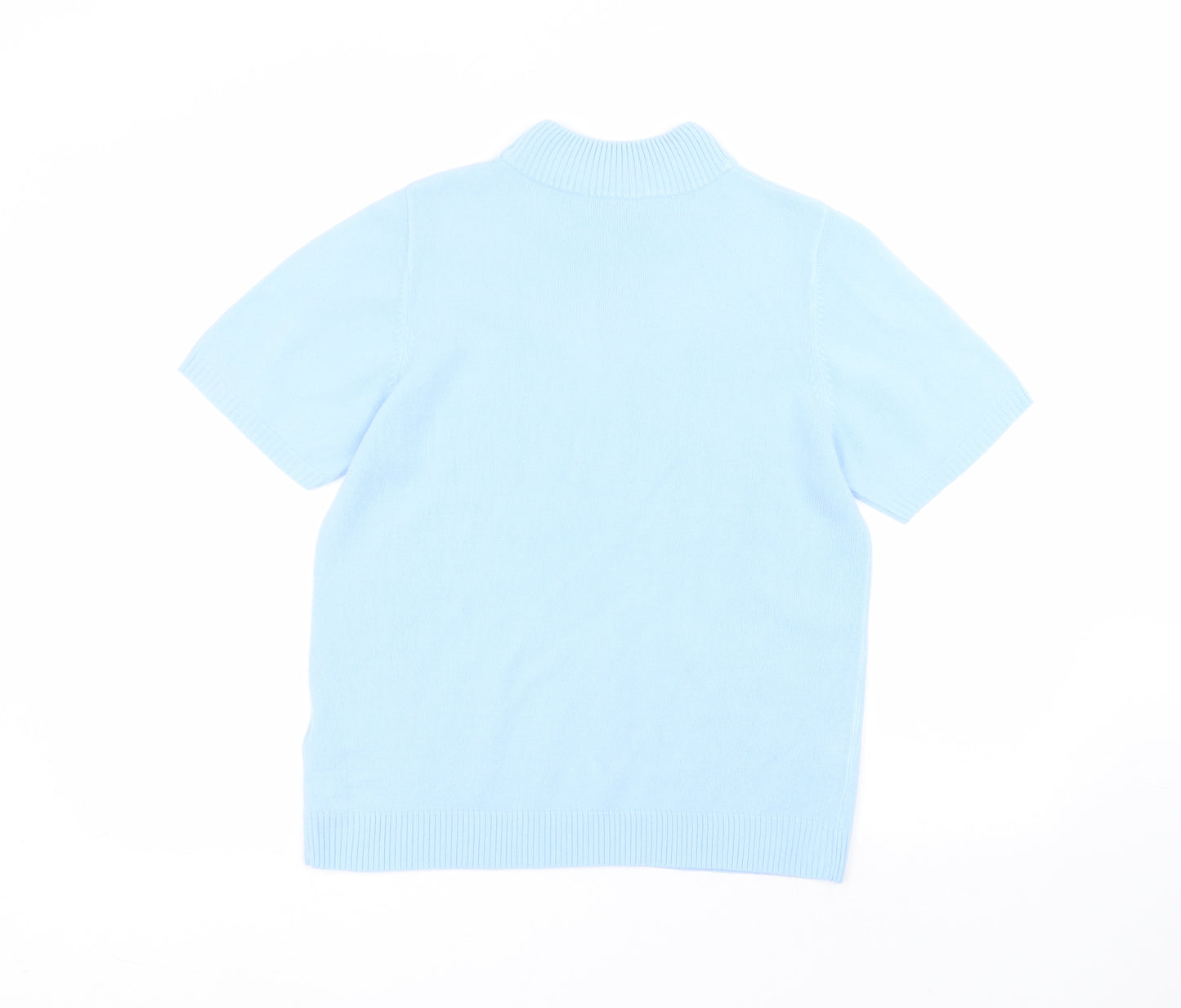 Damart Womens Blue  Acrylic Basic T-Shirt Size 14 Round Neck