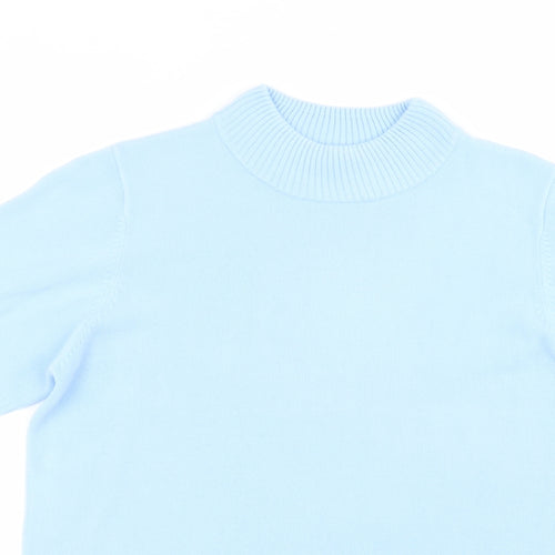 Damart Womens Blue  Acrylic Basic T-Shirt Size 14 Round Neck