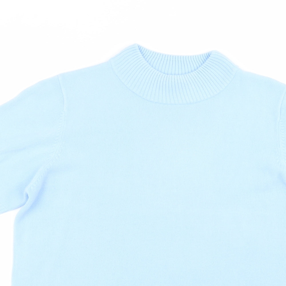 Damart Womens Blue  Acrylic Basic T-Shirt Size 14 Round Neck