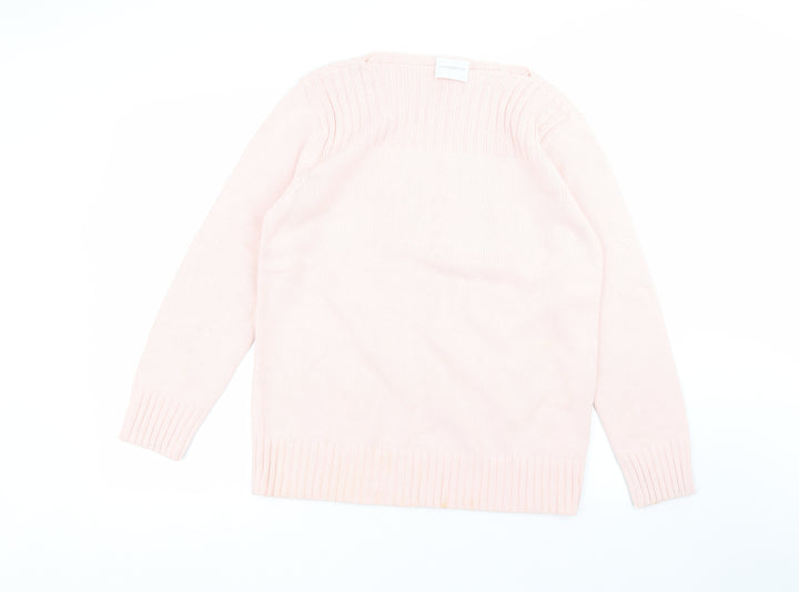 Liz Claiborne Womens Pink Round Neck Acrylic Pullover Jumper Size M