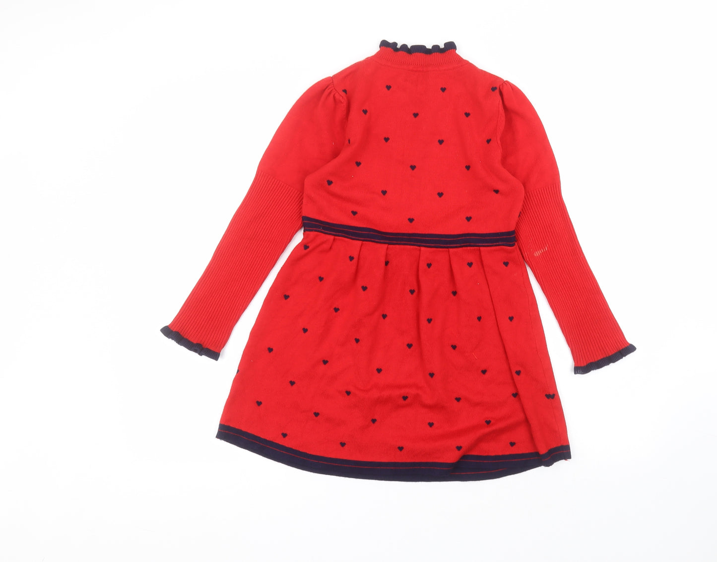 Gap Girls Red Polka Dot Cotton A-Line  Size 13-14 Years  Round Neck