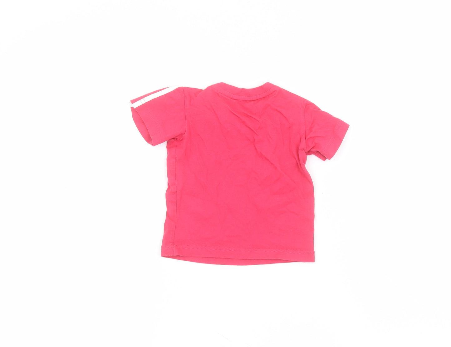 adidas Baby Pink  Cotton Basic T-Shirt Size 6-9 Months Round Neck