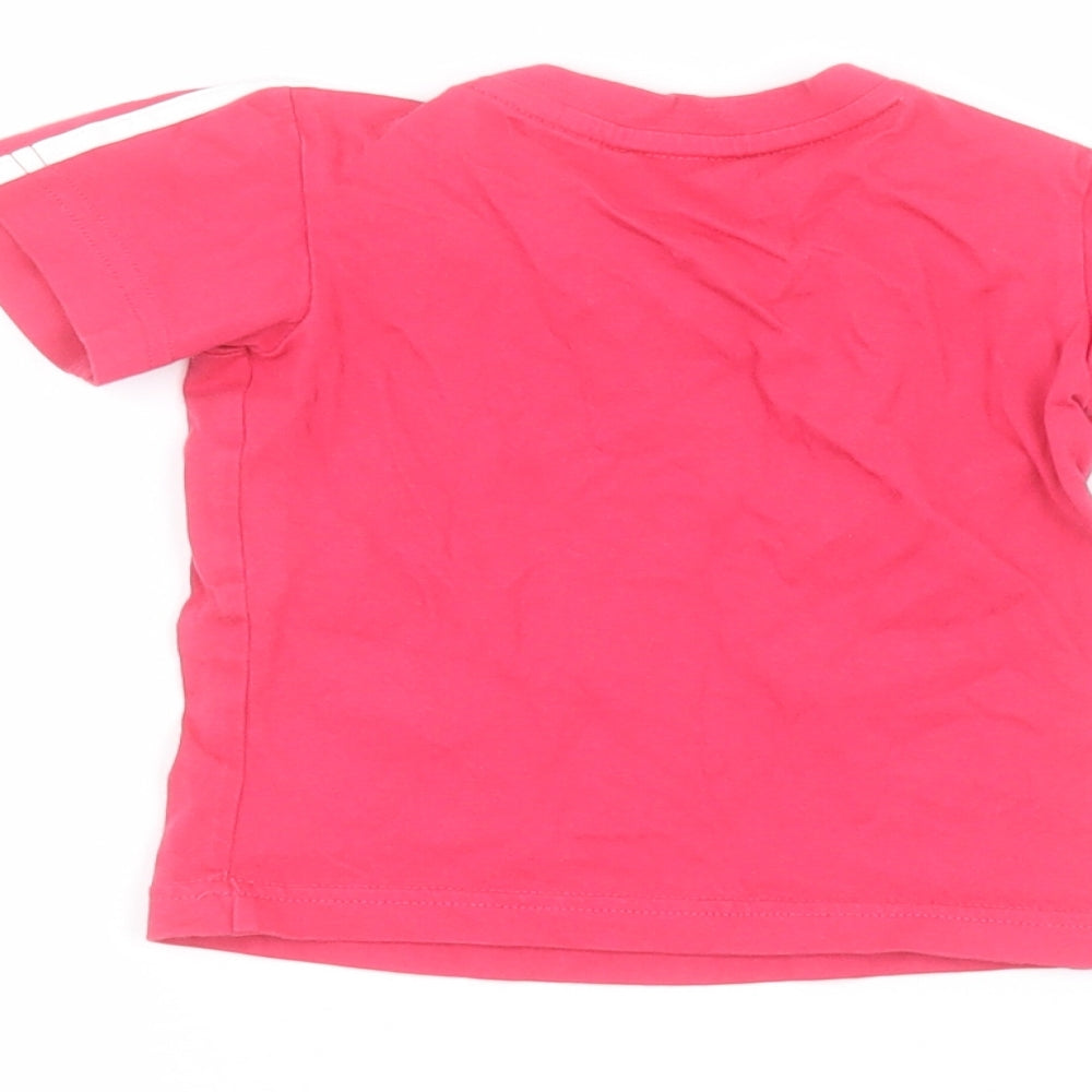 adidas Baby Pink  Cotton Basic T-Shirt Size 6-9 Months Round Neck