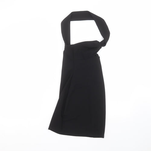 PRETTYLITTLETHING Womens Black  Polyester Basic Blouse Size 4 Off the Shoulder