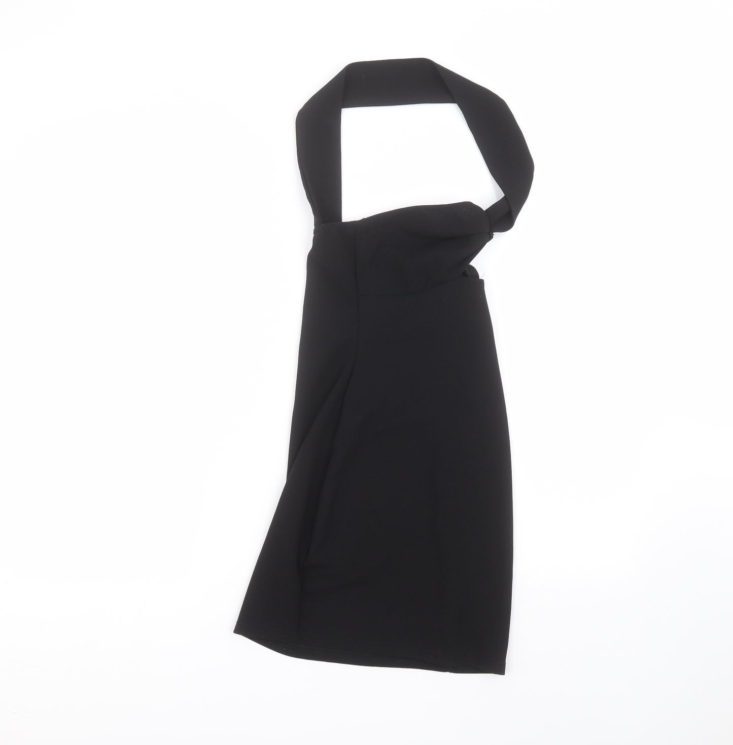 PRETTYLITTLETHING Womens Black  Polyester Basic Blouse Size 4 Off the Shoulder